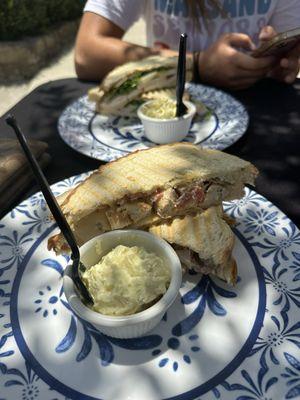 Back-Turkey/pear + arugula Front -chicken bacon ranch (no spicy mayo for me!)