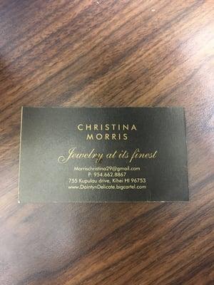Call Christina if you have any questions