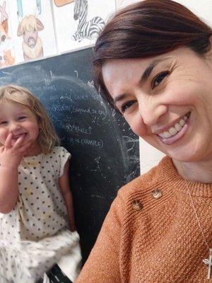 Daycare owner spending some time with my baby