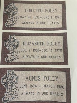 Morning Rose granite with Celtic cross and shamrocks