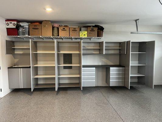 Custom cabinet with. New floor