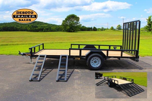 Doolittle 77" x 14 Utility Trailer with ATV Ramps!