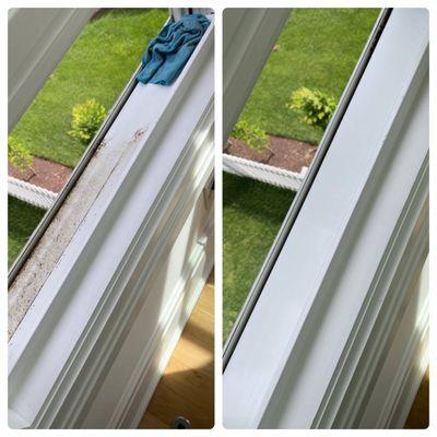 Before and after standard cleaning. Client added on interior window cleaning to their package.