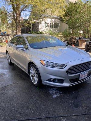 Exterior wash and dry on a Ford Fusion. If you are interested in booking a detail message or find us at Central Mass Car Detailing