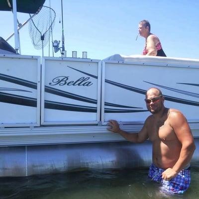 No better way to cruise around on this river than on a pontoon