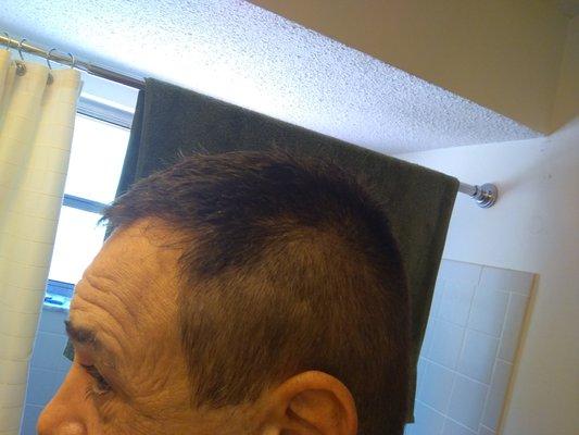 Actual haircut received at SmartStyle. worth the money? no way!! i could have done this myself for free.