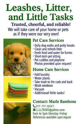 Leashes, Litter and Little Tasks