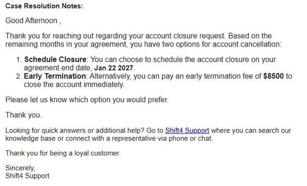 pay us monthly or pay us 8500. Some choice