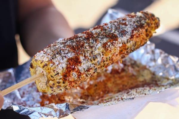 Roasted corn with all the fixings $3