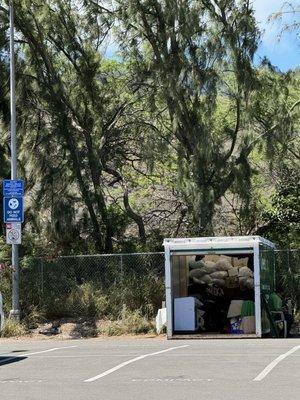 Bin filled with donations