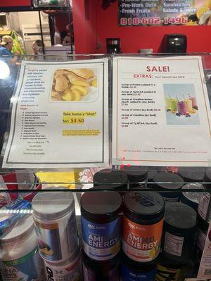 Menu extras as of 6/25/25