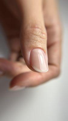 Russian manicure (European): ultra-precise cuticle cleanup & mirror gel shine. Fort Lauderdale nails perfected.