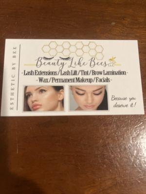 B specializes in Lash Extensions and many other lash needs. Permanent makeup and Facials.