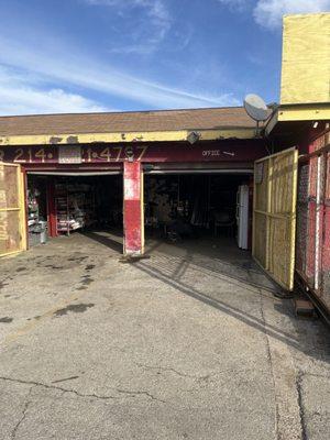 Two of the six work bays; four interior, two exterior.