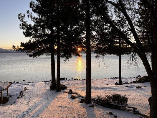 Sunset behind the trees