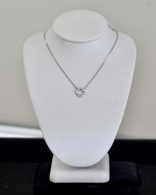 Natural Diamond Clover Chain and Pendant