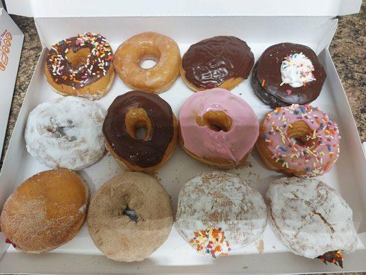 Dozen Donuts were Great, I would have took a picture of the second dozen but the team ransacked them before I could get the photo :)