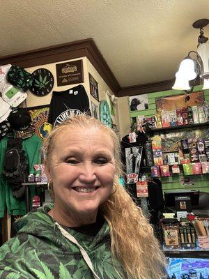 I am the owner and this photo is taken inside the shop.
Chamber of Commerce membership plaque up above my head beside the clock.