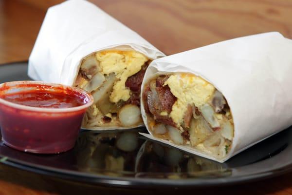 Great way to start your morning with a breakfast burrito.