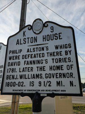 Alston House Historical Maraker