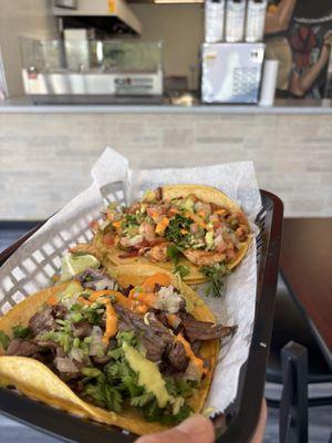 Steak & chicken tacos