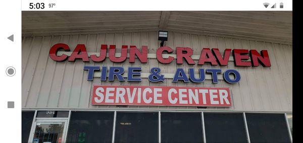Front of Cajun Craven Tire and Auto