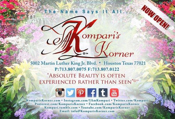 Kompari's Korner Boutique offers artisan soap, all natural bath & beauty products. Safe Online Shopping, Curbside P/U, Delivery Services.