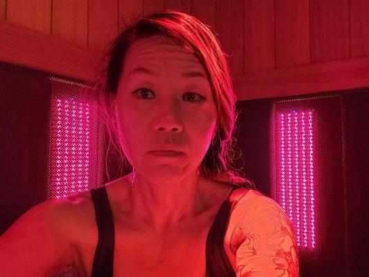 40 min infrared sauna at 145F