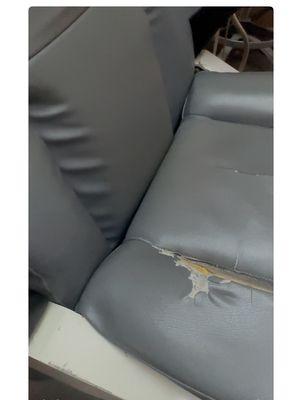 Seat torn and uncomfortable for patients to sit while getting a teeth cleaning