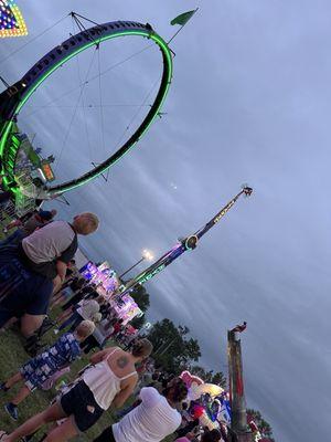 A man being shot from a cannon!