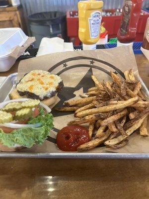 Docs burger and fries