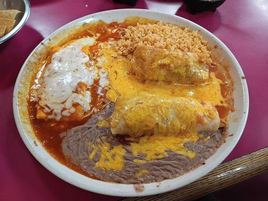 My 3 choice combo was chile relleno, enchilada and tamale. So good, huge portions too!