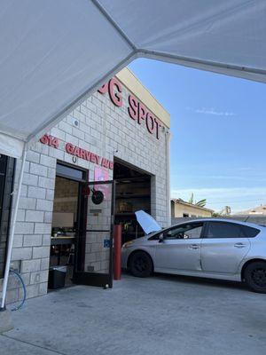 Waiting area outside