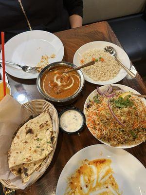 Main dish - veg biryani and paneer makhani