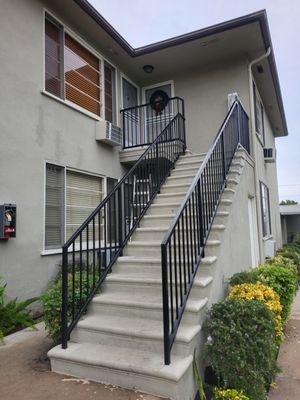 New metal railings are being installed for apartments in Glendale.