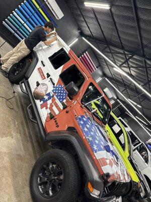 My jeep with Texit coin.org on the side