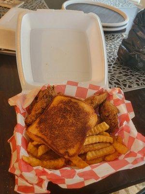 Plain wings and fries