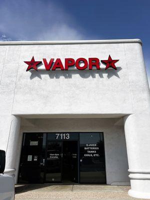 New storefront signage - Red Star Vapor