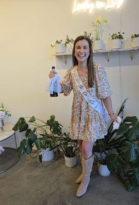 Popped a bottle to celebrate