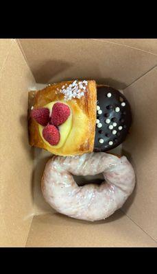 Maple Donut, Boston Crème, Raspberry Danish
