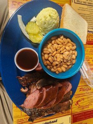 Two meat BBQ. Food is great! If your driving on the 45 stop and eat.