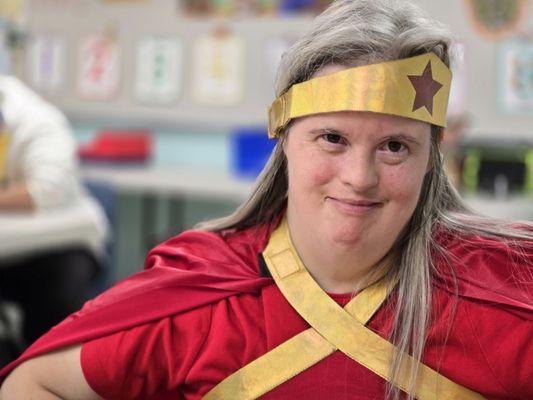 Not all heroes wear capes, but on halloween, this one does!