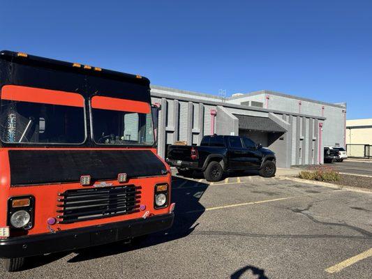 The JAM Music Truck leaving S and K Transmission