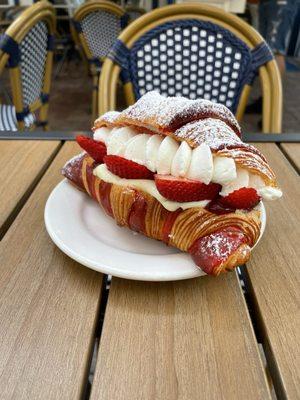 Strawberry & Cream Stuffed Croissant