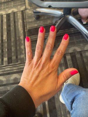 This is 2 weeks after done still looking beautiful and I am HARD on my hands!