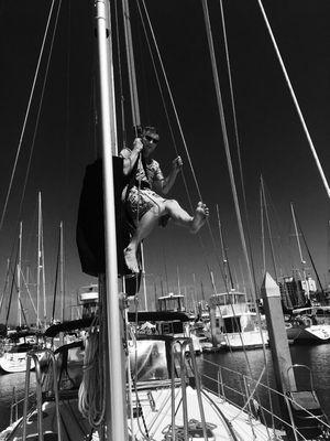 Coming down the mast