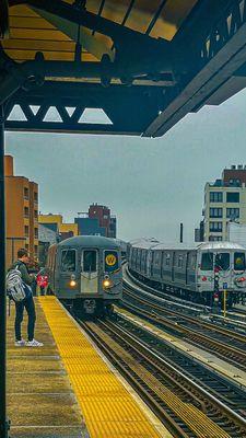 W train arrives on time.