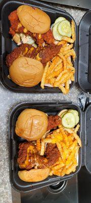 Dave's #2 2 Sliders w/ Fries (Hot & Mild) & Dave's #2 2 Sliders w/ Fries (Medium & Mild)