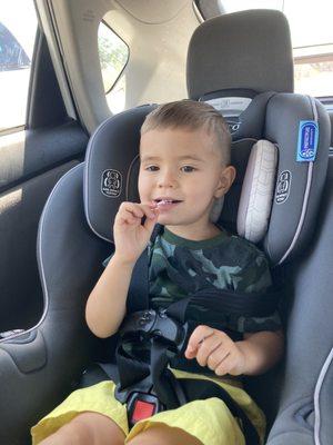 My son, after barbershop