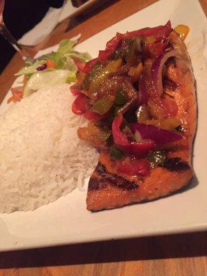 Great salmon and rice!